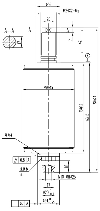 TD314B戶外斷路器用真空滅弧室結(jié)構(gòu)圖