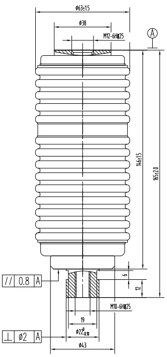 接觸器用真空滅弧室 TJ340A結(jié)構(gòu)圖